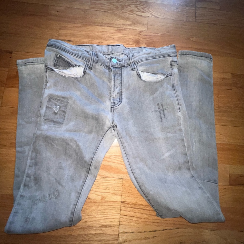 MNML Grey Mens Jeans